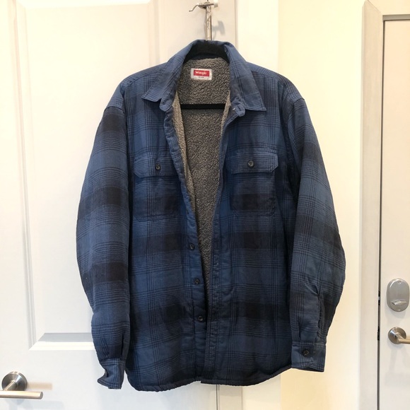 wrangler flannel jacket sherpa